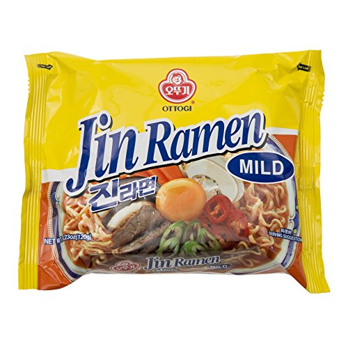 Ottogi Jin Ramen fideos picante caliente leve (Pack de 5)