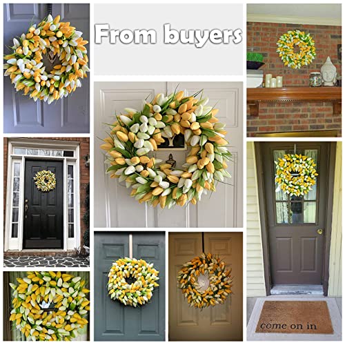 Bomarolan Tulip Wreath 20 Inch For Front Door Summer Fall Large Wreaths Springtime All Year Around For Outdoor Door Indoor Wall Or Window Décor Festival Decoration #TOP1
