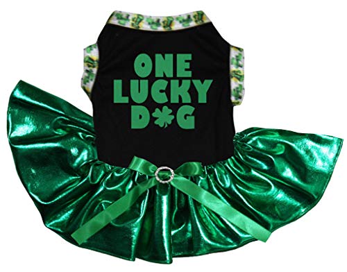 Robe pour chien One Lucky Dog noir et vert taille M
