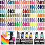 VANREESA 48 Pcs Gel Nail Polish Set 42 Couleurs Gel polonais avec 2 Pcs Base Coat Glossy & C'est pas vrai. & argent & Golden Top Coat Nail Kit Cadeaux pour les femmes filles Nail Art Salon à la maison
