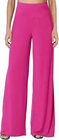 JZC Women's Palazzo Lounge Pants Stretchy Wide Leg Casual Pants Comfy High Waist Flowy Pants S-3XL