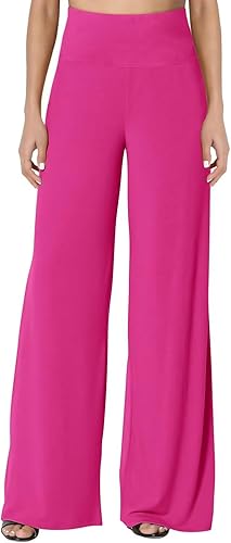JZC Women's Palazzo Lounge Pants Stretchy Wide Leg Casual Pants Comfy High Waist Flowy Pants S-3XL