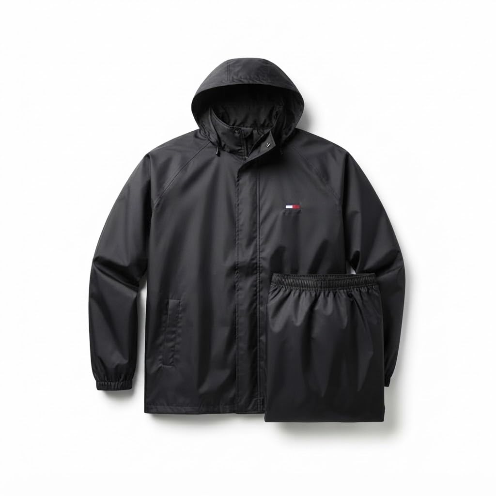 Heavy Duty Waterproof Raincoat for Men & Women | Hooded Lightweight Breathable Polyester Rain Jacket with Carry Bag | Reusable Windproof Rainwear for Bike Riding-image-33