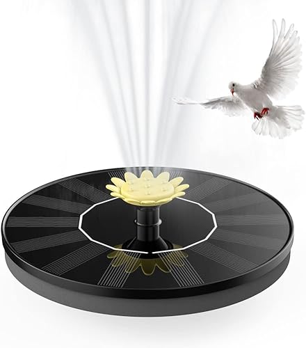 Miniatura 1 de Xinhong Bomba de fuente solar, fuente de agua solar de 3 W con 6 boquillas, fuentes solares flotantes de baño para pájaros, fuente solar de 6.3