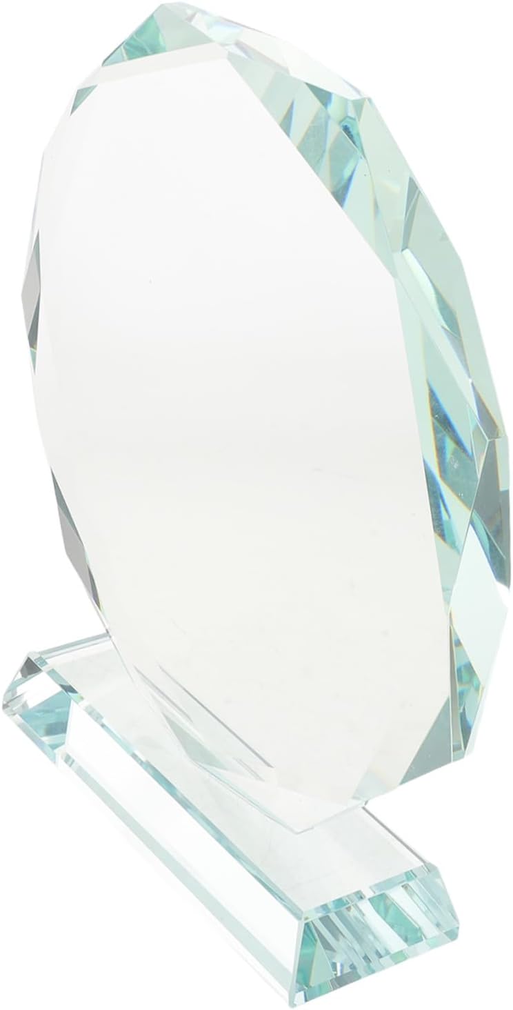 Beavorty Crystal Award Trophy Plaque 6.88x6.29x1.57 Inches with Eight-Sided Sunflower Design, Resistant to Discoloration, Effortless Placement for Awards and Plaques Ceremony or Work