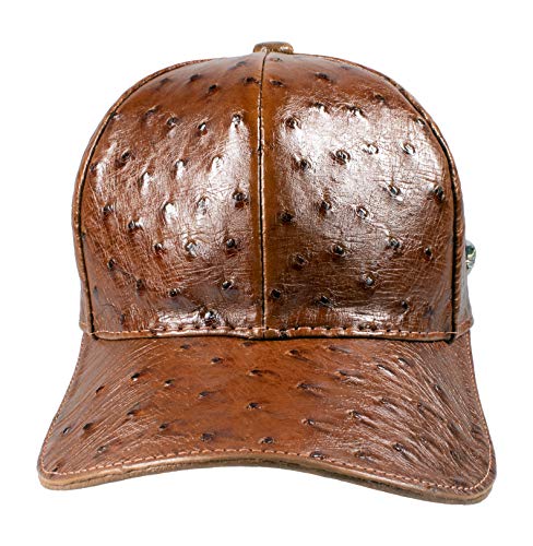Package Exotic Genuine Ostrich Leather Cap Hat and Wallet Color Cognac4