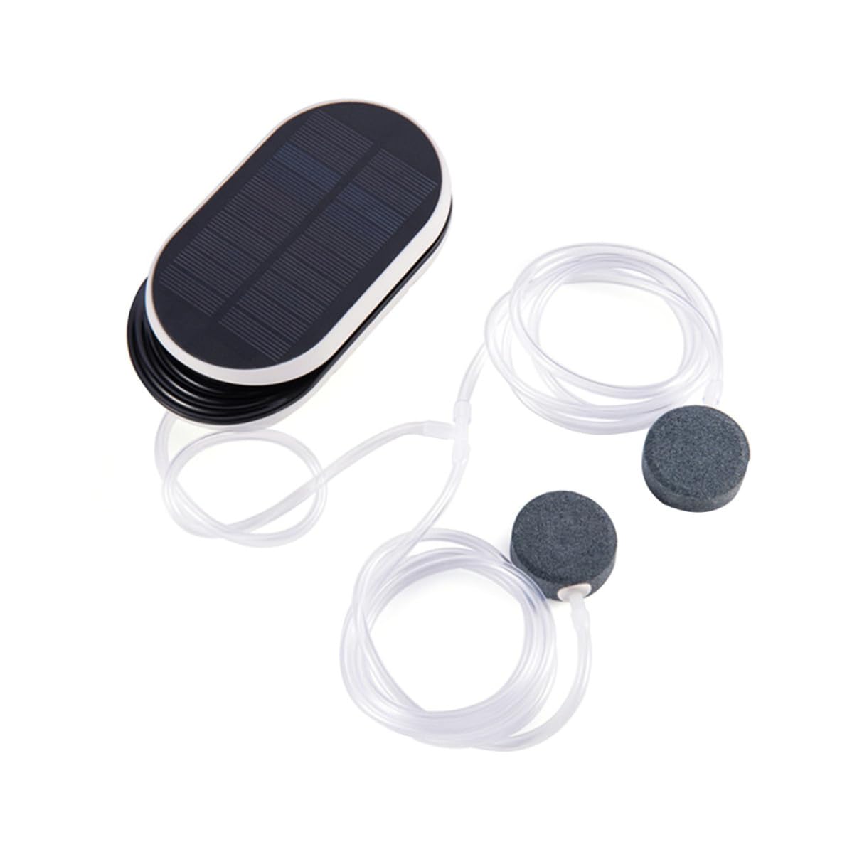 Toyvian Tragbare Solarbetriebene Sauerstoffpumpe für Aquarium und Fischbecken Kunststoff 3600mah Akku Geräuscharm für Outdoor Angelaktivitäten