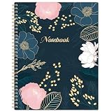 Ruled Notebook/Journal - Lined Journal, 8.5' x 10.5', Spiral Notebook with 110 Pages (55 Sheets), Thick Paper, Back Pocket, Perfect for Office & School