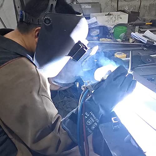 Tungtar Leather Blacksmith Welding Gloves Large 16Inches 932°F Heat Resistant Heat Proof Mitts For Bbq/Grill/Stove/Tig Welder/Mig/Welding With Kevlar Stitching Long Sleeve Gray #TOP5