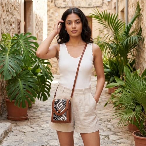 Image of PALAY Women Sling Bag Girls Stylish Pu Leather Crossbody Bag For Girls, Sling Phone Bag Double Layer Daily Bag With Detachable Shoulder Belt Small Sling Zipper Bag, Girls Gift - 1