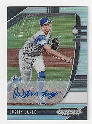 Justin Lange Autographed Draft Picks Collectible Baseball Card - 2020 Panini Draft Picks Baseball Card #PDP34 (San Diego Padres) Free Shipping