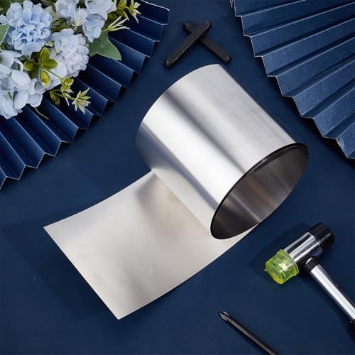 PH PandaHall 304 Edelstahlfolienrolle 0.2mm X 200mm X 1M Edelstahl Blinkrolle Metallstreifen Blech Für Handwerk Dächer Dachrinnen Industriemaschinen