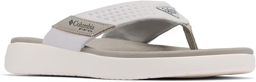 Columbia Homme PFG Boatside Flip Lea Sandale de Sport, Gris argenté Colombe, 44.