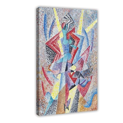 Impression sur toile Harlequin by Gin décoration murale cadre en bois 50x76cm