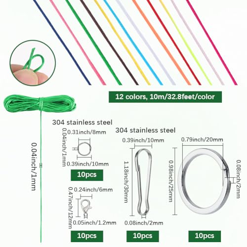 Fil en nylon 1mm SOFPLATE : 12 couleurs pour la fabrication de bijoux