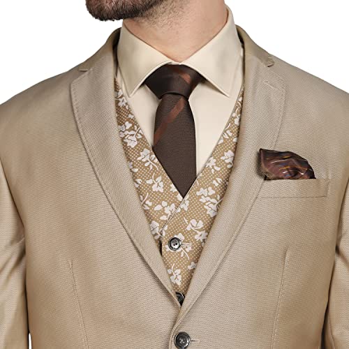 Image of Blackberrys Men Red Solid Slim Fit Suits
