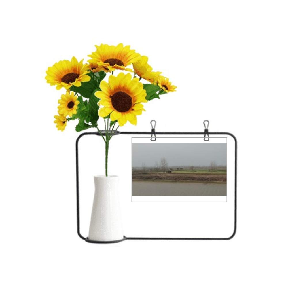 Beauty Gift de paysage d'automne avec tournesol artificiel et carte de vœux