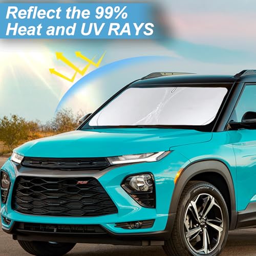 Sunshade for Trailblazer Windshield Sun Shade for Chevrolet 2021-2025 2026 Chevy Trailblazer Accessories Windshield Cover 210T Reflective Front Window Shield Blocks UV Rays Heat Sun Visor Protector