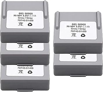 Pack of 5 3.6V 2100mAh Rechargeable 68300900 Battery for HETRONIC Remote Control Gray