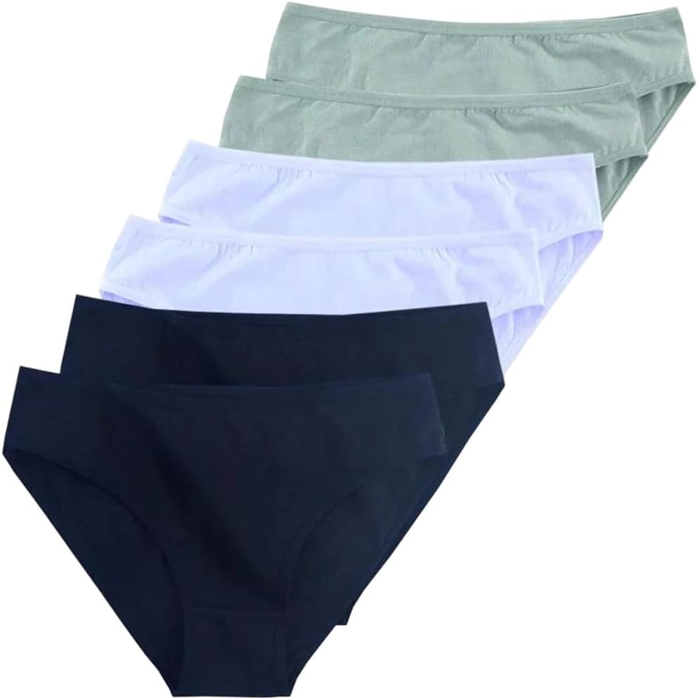 6-Piece Set Women Panties Underwear Solid Color Briefs Soft Cotton Women's Underpants