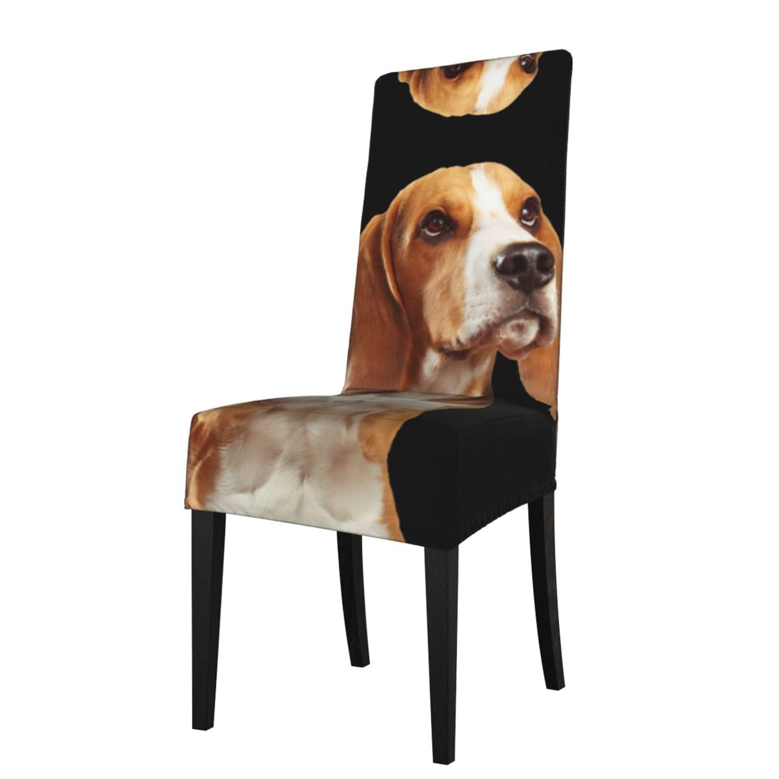 HLSBSSL Dog Printed dining chair covers, wrinkle-resistant and iron-free, suitable for hotels, banquets, and conferences