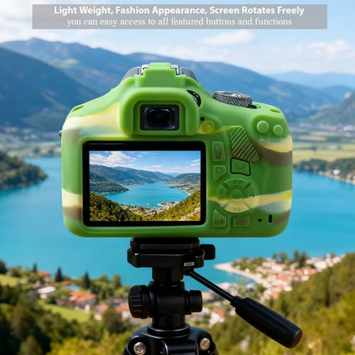 Image of Case for Canon EOS Rebel T7 Rebel T6 Camera, Soft Silicone Rubber Protective Camera Case Cover Accessories, Lightweight, Anti-Scratch with Button Marking for EOS Rebel T7 T6 (Camouflage)