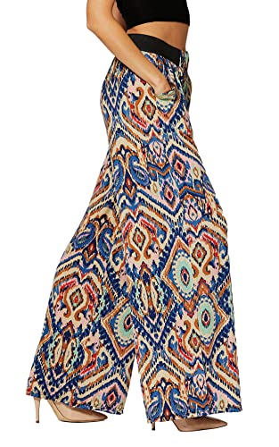 Palazzo Pants with Pockets for Women - Many Colors and Prints - High Waisted Wide Legged - Groovy Peach - One Size - LG237X237 Palazzo Pants with Pockets for Women - Many Colors and Prints - High Waisted Wide Legged - Groovy Peach - One Size - LG237X237