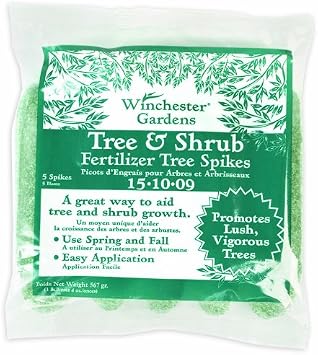 5-Pack Fertilizer Spikes, Tree and Shrub, 15-10-9