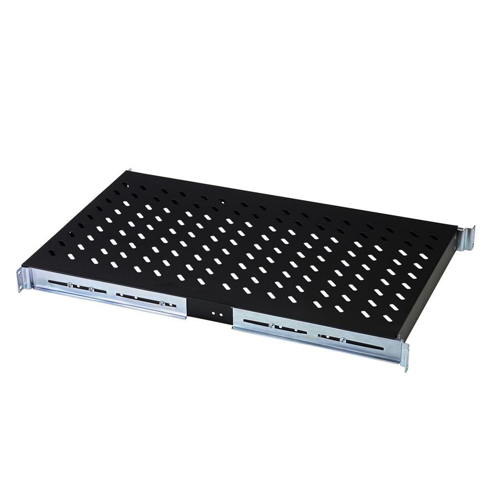 DIGITUS Shelf - Variable depth - For fixed installation - 19-inch - 1U - Load capacity 100 kg - For network and server cabinets - From 1000 mm cabinet depth - Black