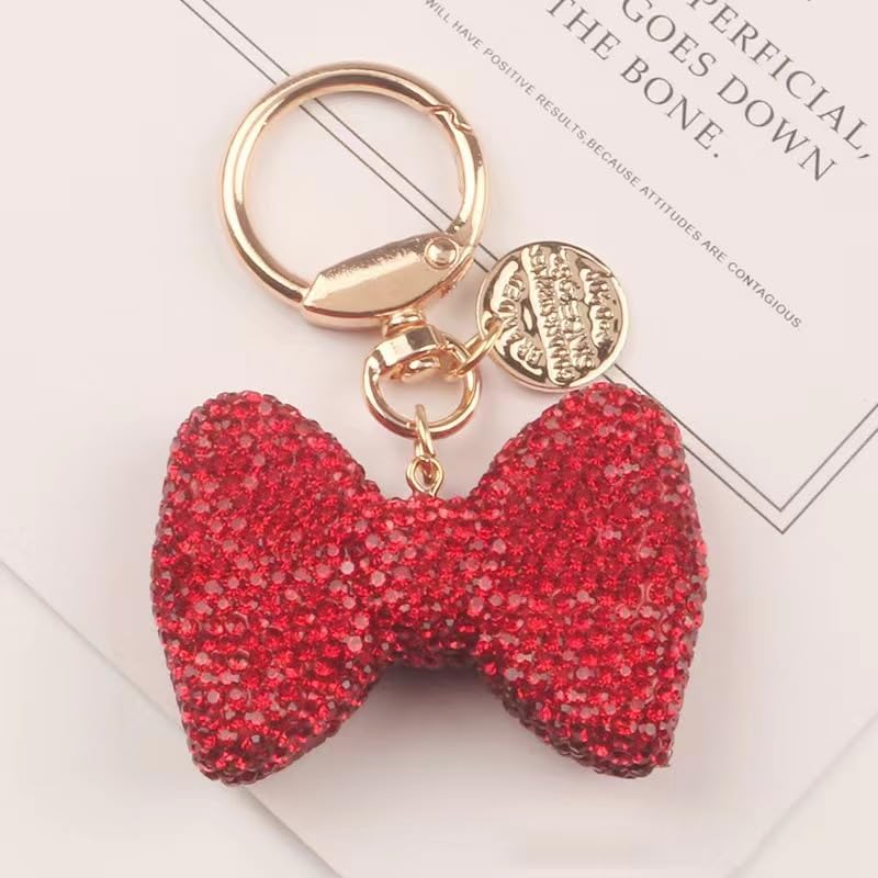 xuzhiyuan Zirconia Bowknot Keychain Colorful Rhinestone Bow Key Ring for Women for Car Keys Holder Bag Purse - Image 2