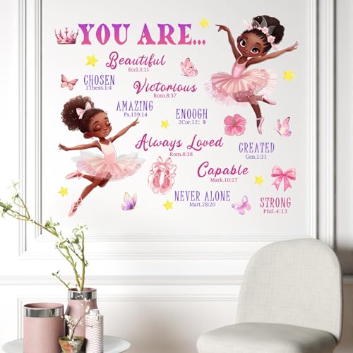 Vinilos Decorativos Mfault Black Girl Ballerina 35x12 pulg miniatura 3