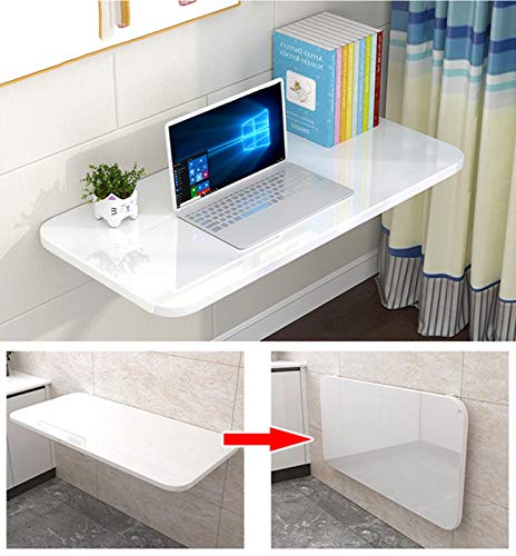 Mesa Plegable De Pared Blanca, Mesa De Comedor Plegable De Hoja Abatible para Espacios Pequeños, Escritorio para Computadora, Escritorio Convertible, 22 Tamaños