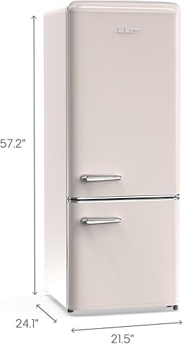 Miniatura 2 de iio Refrigerador pequeño retro navideño de 22 pulgadas y 7 pies cúbicos con parte inferior del congelador, mini refrigerador para dormitorio, 3