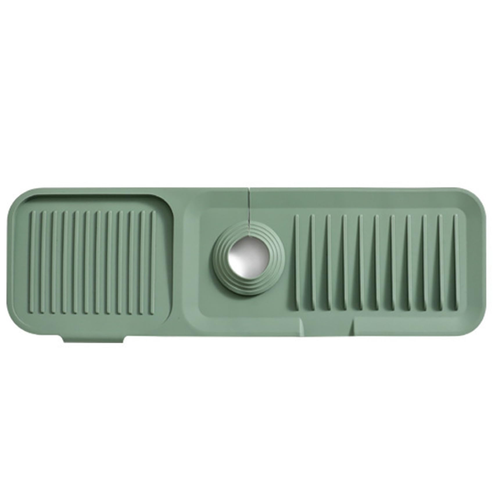 Uanqfegy Sink Faucet Mat with Drainage Slope, Silicone Splash Guard for Kitchen Behind Faucet/17.7 Inch, Olive Green