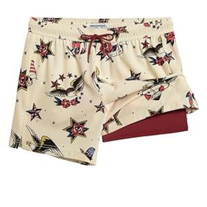 maamgic Mens 5.5 Inch Swim Trunks with Compression Liner Board Shorts Quick Dry Beach Swimwear with Zipper Pockets
