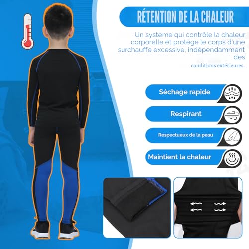 Fengzio sous-Vêtement Thermique Enfant Foot, Ensemble Thermique Garçon – vue 3