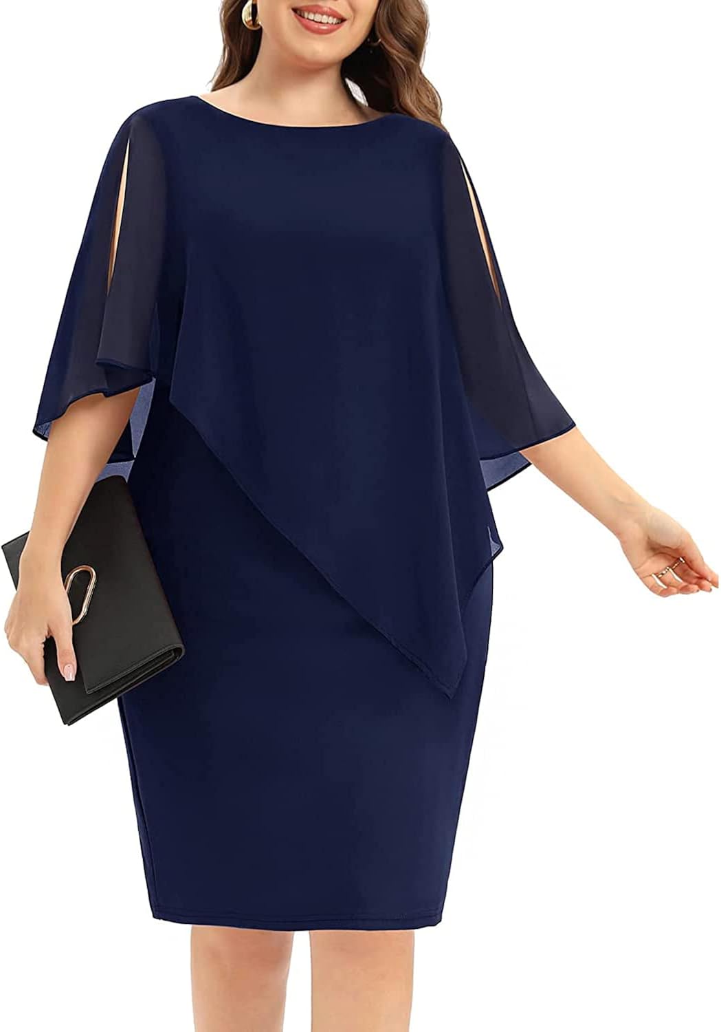 Pinup Fashion Women's Plus Size Cape Dress India