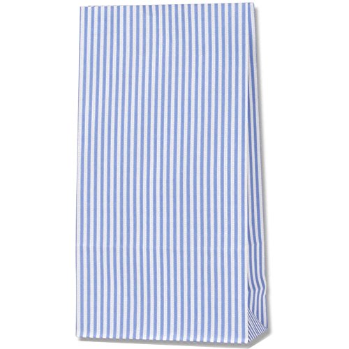 シモジマ ヘイコー 紙袋 マチ付 ファンシーバッグ S2 モノストライプ 青 13x6.5x24cm 100枚 3080720