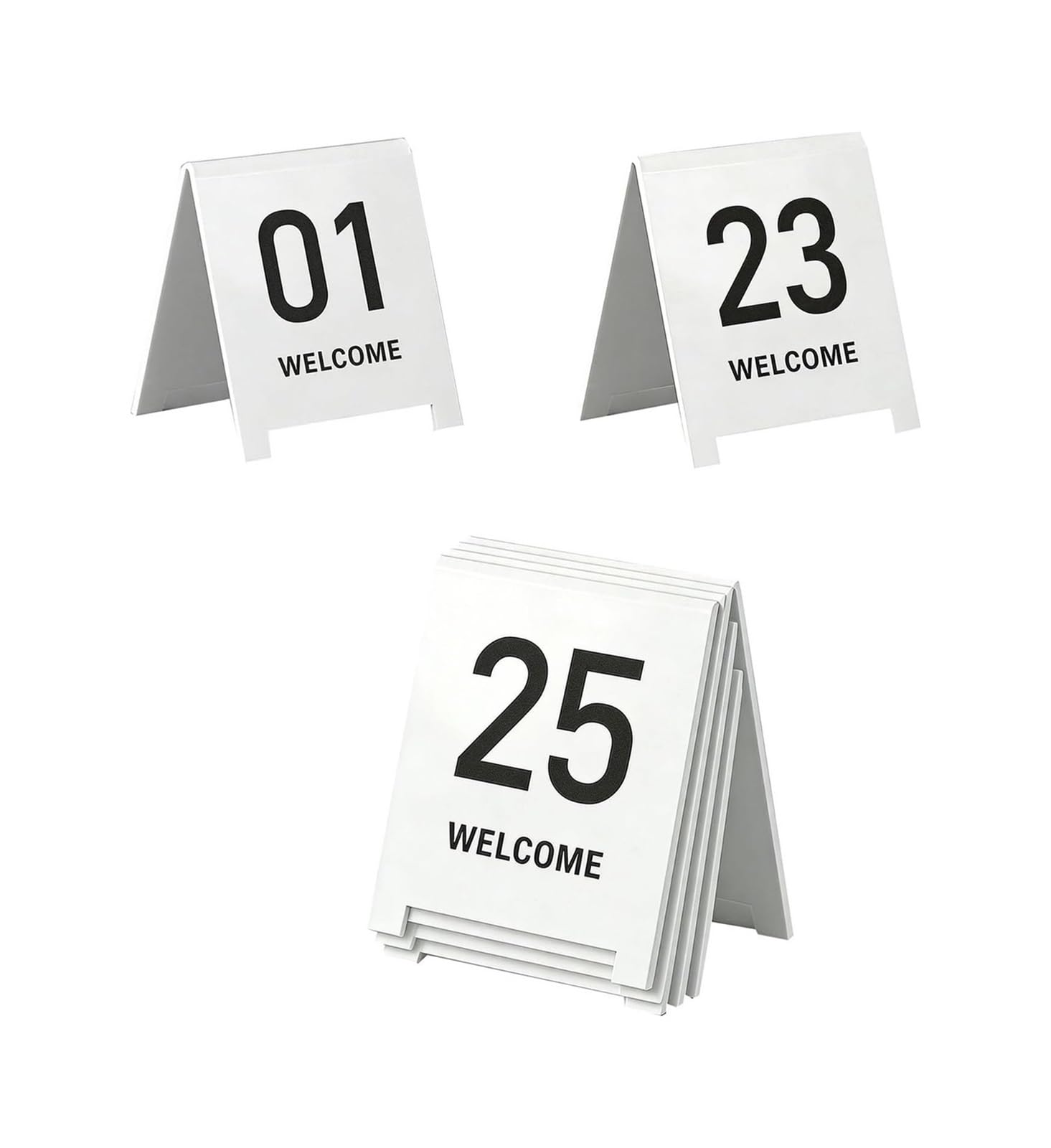 Carte dei Numeri dei tavoli, Targhe Numeriche da Tavolo in Acrilico Numeri 1-15/1-25 Confezione 15/25 Bifacciale 2,7x2,3 Pollici(1 to 25)