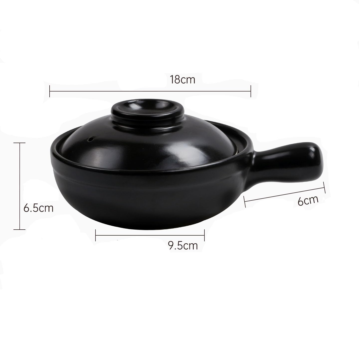 Pentola in ceramica con coperchio, pentola in argilla resistente al calore per Bibimbap, design robusto per pasti in famiglia