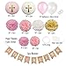 CHRORINE Baptism Decorations First Communion Confirmation Decorations Bautizo Decorations God Bless Banner (Pink)