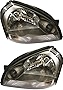 Evan-Fischer Headlight Set Compatible with 2005-2009 Hyundai Tucson Left Driver and Right Passenger Side Halogen With bulb(s)