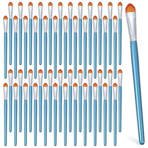 48 Pcs Paint Brush Set Nylon Paint Brushes Wooden 7.5 inch Filbert Head Brushes...