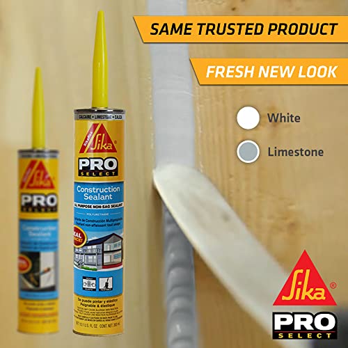 Sikaflex Construction Sealant, Limestone Color, All Purpose Polyurethane Sealant, Elastomeric Sealant For All Types Of Joints Not Exceed 1/2”, 10.1 Fl. Oz Cartridge #TOP1