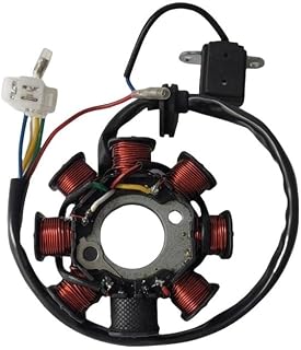 TBUOIUE Magneto Estator Estator Magnético De CA De 8 Polos Y 5 Cables para Scooter Ciclomotor ATV Go Kart 139QMB 1P39QMB 147QMd GY6, 50, 60 Y 80 CC