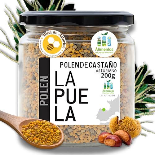 LAPUELA Polen Seco de Castaño y Zarza 100% Natural – Gránulos Dulces con Notas Amargas – Pura Tradición y Calidad Artesanal – Producción Exclusiva en Asturias (200g)