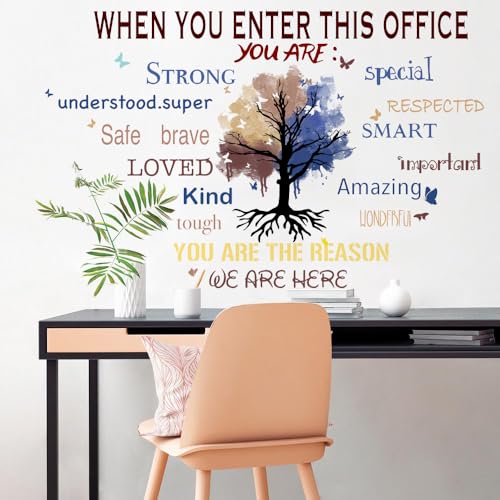 Runtoo Stickers Muraux Bureau Travail Autocollant Mural Citations Phrase Positive Deco Stickers Bureau Décoration