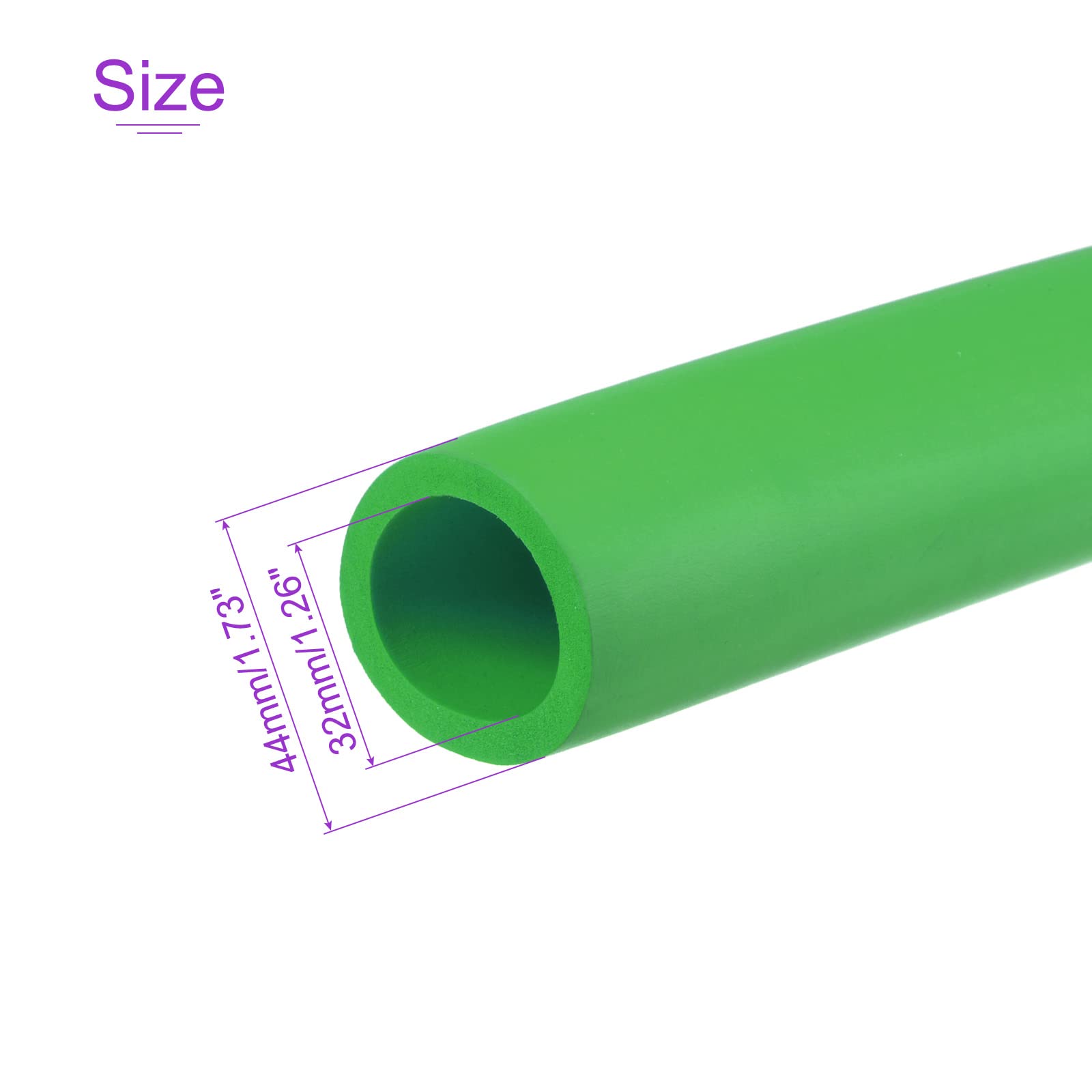 DMiotech 32mm ID x 6mm Thick 20" Green Foam Grip Wrap Closed Cell Foam Tubing Non-Slip for Utensil Tools Handle Support - Image 3