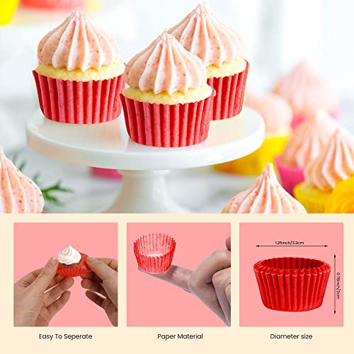 Nuomi Mini Cupcake Liners 1 Inch Paper Baking Cups Muffin-Liners 1000 Pieces Dessert Wrappers For Christmas Festival, Wine Red #TOP3