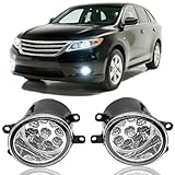 qobsos LED Fog Light For TOYOTA Venza 2009-2015 Replacement Front Bumper Lamp,6000k White,Pack of 2